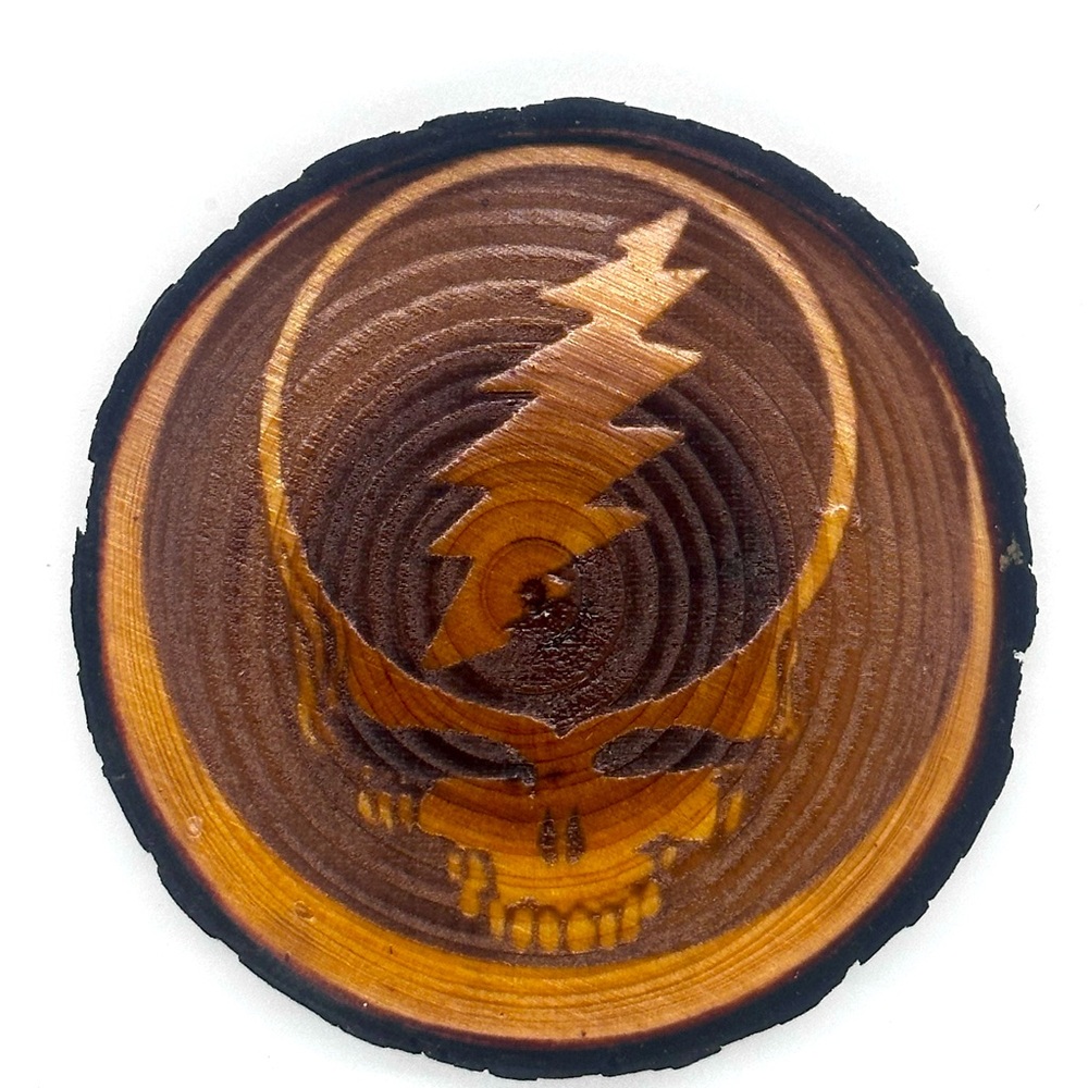 Custom Engraved Grateful Dead Wooden Coaster Polyurethaned!